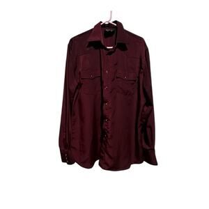 Vintage SAXIFON Pearl Snap Shirt Men Large Red Western Rodeo Cowboy Horse Design
